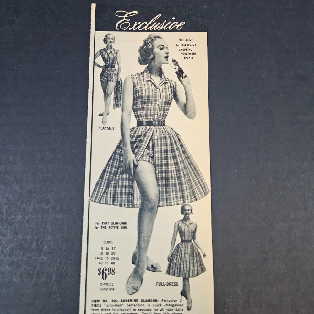 1960 Riviera Originals Women Fashions Dresses Playsuit Vintage Print Ad Brooklyn